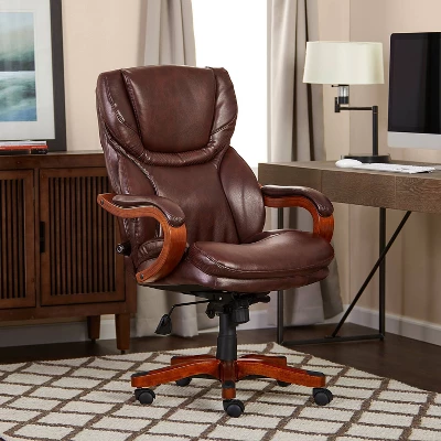 Big & Tall Executive Chair Redwood Leather - Serta 1 Big & Tall Executive Chair Redwood Leather - Serta