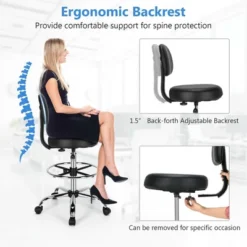 Costway Swivel Drafting Chair Tall Office Chair W/ Adjustable Backrest Foot Ring 12 Costway Swivel Drafting Chair Tall Office Chair W/ Adjustable Backrest Foot Ring -WorkHaven Sales Shop GUEST 7737b71a db35 450a 96de 717d261ee6ba