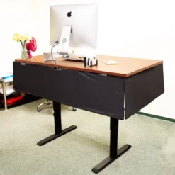 Front Page 34 Mount-It! Under Desk Modesty Panel For Office Desks And Sit Stand Workstations | Mesh Organizer Pockets For Cables And Wires | 60 Inches Wide | Black