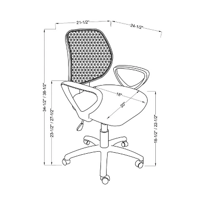 Denmar Padded Mesh Adjustable Office Chair Black - MiBasics 3 Denmar Padded Mesh Adjustable Office Chair Black - MiBasics - Image 3