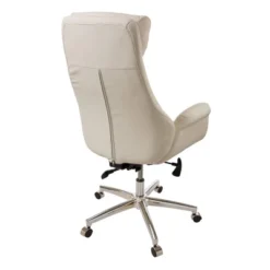 Mid Century Modern Bonded Leather Gaslift Adjustable Swivel Office Chair Cream - Glitzhome -WorkHaven Sales Shop GUEST 77a52737 ee2e 41ba 90b5 90dcd1279487