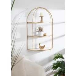 21" X 32" Freade Tiered Decorative Wall Shelf White/Gold - Kate & Laurel All Things Decor 11 21" X 32" Freade Tiered Decorative Wall Shelf White/Gold - Kate & Laurel All Things Decor -WorkHaven Sales Shop GUEST 77a894b3 1690 41ee a2c8 2d6a58e75070