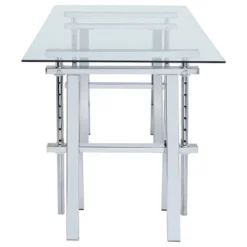 Statham Glass Top Adjustable Sawhorse Standing Desk Chrome - Coaster 10 Statham Glass Top Adjustable Sawhorse Standing Desk Chrome - Coaster -WorkHaven Sales Shop GUEST 77bd7e9e cdb6 4b2c 9af8 29c17131f354
