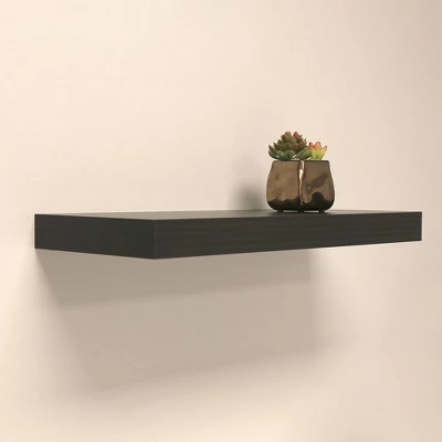 24" Floating Shelf Wall Mounted Hidden Brackets Espresso - Inplace 1 24" Floating Shelf Wall Mounted Hidden Brackets Espresso - Inplace