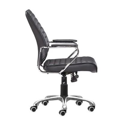 Modern Low Back Adjustable Office Chair Black - ZM Home 1 Modern Low Back Adjustable Office Chair Black - ZM Home