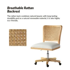 Crisolina Office Task Chair With Rattan Back Height-adjustable Computer Desk Chair Swivel | Karat Home-Linen 13 Crisolina Office Task Chair With Rattan Back Height-adjustable Computer Desk Chair Swivel | Karat Home-Linen -WorkHaven Sales Shop GUEST 798cabb2 6770 440a a560 b2f1343f457e