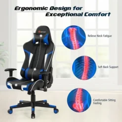 Costway Massage Gaming Chair Reclining Swivel Racing Office Chair W/Lumbar Support WhiteBlueGreyRed -WorkHaven Sales Shop GUEST 79d2d650 6dfd 4fb4 93a1 7c1df9036067 1