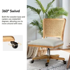 Crisolina Office Task Chair With Rattan Back Height-adjustable Computer Desk Chair Swivel | Karat Home-Linen 11 Crisolina Office Task Chair With Rattan Back Height-adjustable Computer Desk Chair Swivel | Karat Home-Linen -WorkHaven Sales Shop GUEST 7afb0f20 1469 4046 b090 f962b4f2fc2e