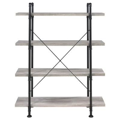 55.75" Delray 4 Shelf Bookcase Gray Driftwood - Coaster 5 55.75" Delray 4 Shelf Bookcase Gray Driftwood - Coaster - Image 5