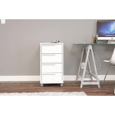 Maia 4 Drawer File Cabinet White - Polifurniture 4 Maia 4 Drawer File Cabinet White - Polifurniture - Image 4