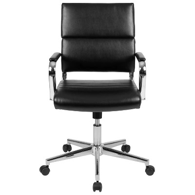 Emma And Oliver Mid-Back LeatherSoft Contemporary Panel Executive Swivel Office Chair 2 Emma And Oliver Mid-Back LeatherSoft Contemporary Panel Executive Swivel Office Chair - Image 2