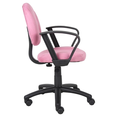 Microfiber Deluxe Posture Chair With Loop Arms - Boss Office Products 3 Microfiber Deluxe Posture Chair With Loop Arms - Boss Office Products - Image 3