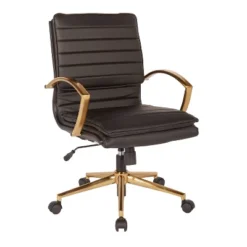 Mid Back Faux Leather Chair With Gold Finish - OSP Home Furnishings 14 Mid Back Faux Leather Chair With Gold Finish - OSP Home Furnishings -WorkHaven Sales Shop GUEST 7cd553d8 139c 408d 9cfe e14b685d5fa9