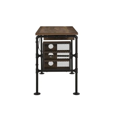 Endang Writing Desk Weathered Oak/Black - Acme Furniture 5 Endang Writing Desk Weathered Oak/Black - Acme Furniture - Image 5