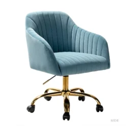 Alex Task Chair Velvet Upholstere Swivel Office Chair Desk Chair With Channel-tufted Back And Gold Metal Base| Karat Home 37 Alex Task Chair Velvet Upholstere Swivel Office Chair Desk Chair With Channel-tufted Back And Gold Metal Base| Karat Home -WorkHaven Sales Shop GUEST 7e1e84c6 9cf6 4d2d 8f88 6196e1774e8b
