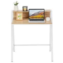 Costway 2 Tier Computer Desk PC Laptop Table Study Writing Home Office Natural -WorkHaven Sales Shop GUEST 7e6a94a0 94d8 4334 8c3e 6a7737bb0a04