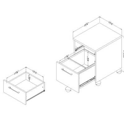 Interface 2 Drawer Mobile File Cabinet - South Shore 8 Interface 2 Drawer Mobile File Cabinet - South Shore - Image 8