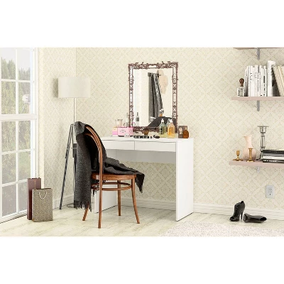 Tijuca 2 Drawer Compact Student Desk White - Polifurniture 4 Tijuca 2 Drawer Compact Student Desk White - Polifurniture - Image 4