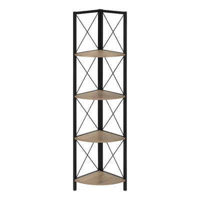 59.25" 4 Tier Mix Material X Design Etagere Bookcase - EveryRoom 12 59.25" 4 Tier Mix Material X Design Etagere Bookcase - EveryRoom - Image 12