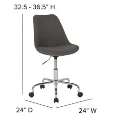 Emma And Oliver Mid-Back Dark Gray Fabric Pneumatic Lift Task Office Chair -WorkHaven Sales Shop GUEST 8094ae17 81ad 42cc 8858 ad7b135f02b1