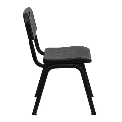 Emma And Oliver Black Plastic Student Classroom Stack Chair With Open Back 7 Emma And Oliver Black Plastic Student Classroom Stack Chair With Open Back - Image 7