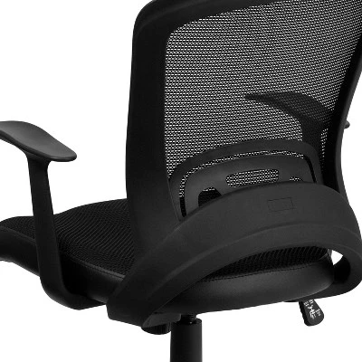 Emma And Oliver Mid-Back Designer Black Mesh Swivel Task Office Chair With Arms 4 Emma And Oliver Mid-Back Designer Black Mesh Swivel Task Office Chair With Arms - Image 4