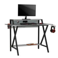 Challenger Gaming Table Black/Silver - SD Gaming 35 Challenger Gaming Table Black/Silver - SD Gaming -WorkHaven Sales Shop GUEST 81f619b8 8ebb 4dee 8425 9f044b465a4d