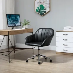 Vinsetto MidBack Home Office Chair Adjustable Height Computer Desk Chair With Padded Back And Armrests PU Leather Adjustable Height And 360 Swivel Wheels For Sturdy Bedroom -WorkHaven Sales Shop GUEST 8404e8e2 a119 4a4f 996d 51a7440449fe