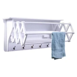 36" X 18" Wall Shelf With Collapsible Drying Rack And Hooks - Danya B. -WorkHaven Sales Shop GUEST 85305584 0a1f 44bc b2aa 0dd9a30df423