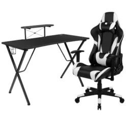 BlackArc Delta Gaming Setup: Reclining Chair With Lumbar Support & Headrest; Desk With Detachable Headphone Hook/Cupholder & Monitor Stand 27 BlackArc Delta Gaming Setup: Reclining Chair With Lumbar Support & Headrest; Desk With Detachable Headphone Hook/Cupholder & Monitor Stand -WorkHaven Sales Shop GUEST 8578a611 c0fc 4078 b2cd 069f26ff35cf