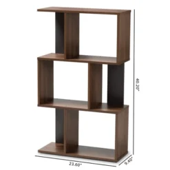 40.2" Legende Finished Display Bookcase Brown/Dark Gray - Baxton Studio -WorkHaven Sales Shop GUEST 85b88ac4 2525 49b8 a5c4 107cc92b752b