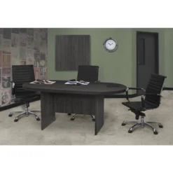 6' Legacy Racetrack Conference Table With Charging Port Ash Gray - Regency