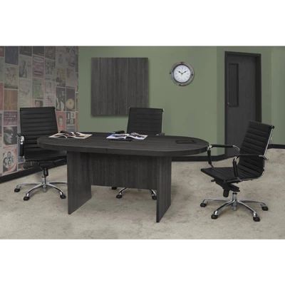 6' Legacy Racetrack Conference Table With Charging Port Ash Gray - Regency 1 6' Legacy Racetrack Conference Table With Charging Port Ash Gray - Regency