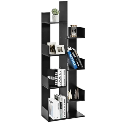 Costway 8-Tier Bookshelf Bookcase W/8 Open Compartments Space-Saving Storage Rack White/Black 10 Costway 8-Tier Bookshelf Bookcase W/8 Open Compartments Space-Saving Storage Rack White/Black - Image 10