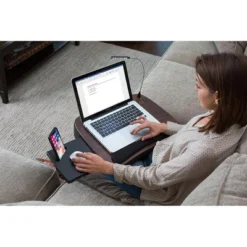 Sofia + Sam Multi Tasking Memory Foam Lap Desk With USB Light ( Brown Wood Top) -WorkHaven Sales Shop GUEST 884705fe 94ef 452a a3ff 15770f00eabd