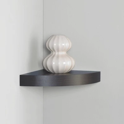 11.8" Floating Corner Shelf Wall Mounted Espresso - Inplace 1 11.8" Floating Corner Shelf Wall Mounted Espresso - Inplace