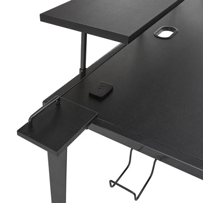 Juneau Metal Computer Desk With USB Charging Port And Adjustable Shelf Gray - Inspire Q 7 Juneau Metal Computer Desk With USB Charging Port And Adjustable Shelf Gray - Inspire Q - Image 7