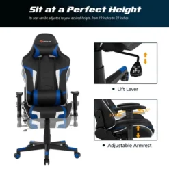 Costway Massage Gaming Chair Reclining Swivel Racing Office Chair W/Lumbar Support WhiteBlueGreyRed -WorkHaven Sales Shop GUEST 89ae2539 456f 4384 89e3 de8675ee670a