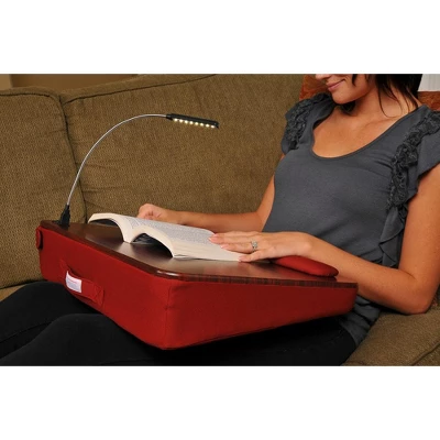 Sofia + Sam Memory Foam Lap Desk With USB Light - Burgundy 3 Sofia + Sam Memory Foam Lap Desk With USB Light - Burgundy - Image 3