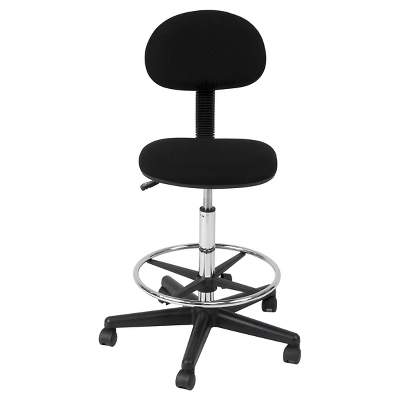 Height Adjustable Drafting Chair With Foot Ring Black - Studio Designs 1 Height Adjustable Drafting Chair With Foot Ring Black - Studio Designs