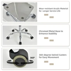 Costway Rolling Acrylic Armless Office Chair Swivel Vanity Chair Adjustable Height 12 Costway Rolling Acrylic Armless Office Chair Swivel Vanity Chair Adjustable Height -WorkHaven Sales Shop GUEST 8a1ad963 b77f 4288 b27b 93d7e4eadec6