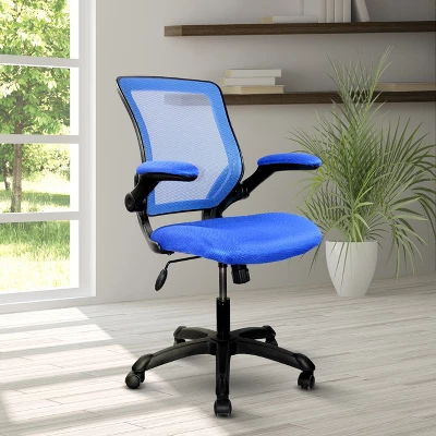 Mesh Task Office Chair With Flip Up Arms Blue - Techni Mobili 1 Mesh Task Office Chair With Flip Up Arms Blue - Techni Mobili