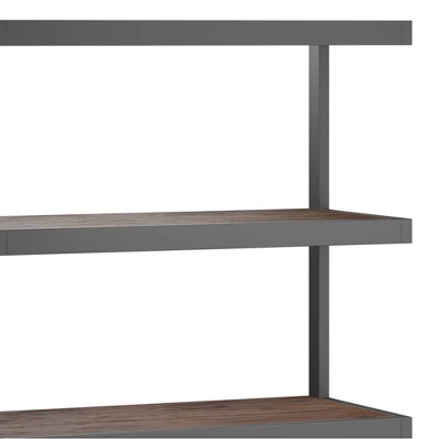 66" Cecilia Bookcase Distressed Charcoal Brown - WyndenHall 5 66" Cecilia Bookcase Distressed Charcoal Brown - WyndenHall - Image 5