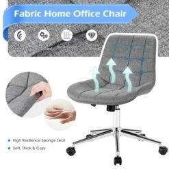 Costway Mid Back Armless Office Chair Adjustable Swivel Fabric Task Desk Chair -WorkHaven Sales Shop GUEST 8bd985f3 5ef3 4385 b567 88d9ced30d08