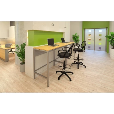 Mesh Drafting Stool With Loop Arms Black - Boss Office Products 1 Mesh Drafting Stool With Loop Arms Black - Boss Office Products