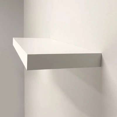 24" Floating Shelf Wall Mounted Hidden Brackets White - Inplace 2 24" Floating Shelf Wall Mounted Hidden Brackets White - Inplace - Image 2