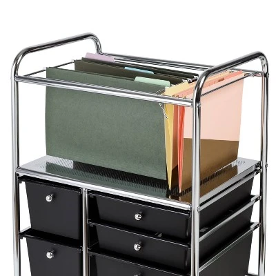 Honey-Can-Do 5 Drawer Rolling File Cart Black 6 Honey-Can-Do 5 Drawer Rolling File Cart Black - Image 6