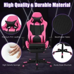 Costway Gaming Chair Massage Reclining Racing Office Computer Chair With Footrest Pink 16 Costway Gaming Chair Massage Reclining Racing Office Computer Chair With Footrest Pink -WorkHaven Sales Shop GUEST 8f57e346 101d 4e16 bde2 4a6b4277b774