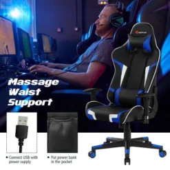 Costway Massage Gaming Chair Reclining Swivel Racing Office Chair W/Lumbar Support 16 Costway Massage Gaming Chair Reclining Swivel Racing Office Chair W/Lumbar Support -WorkHaven Sales Shop GUEST 8f6f8ba0 76e9 44cb 9d44 860236f53805
