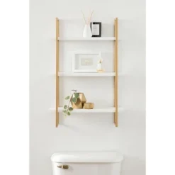20" X 30" Leigh Wood And Metal Wall Shelf White/Gold - Kate & Laurel All Things Decor -WorkHaven Sales Shop GUEST 9074cfdb fb7a 467c 9252 5584a5c3aaa1